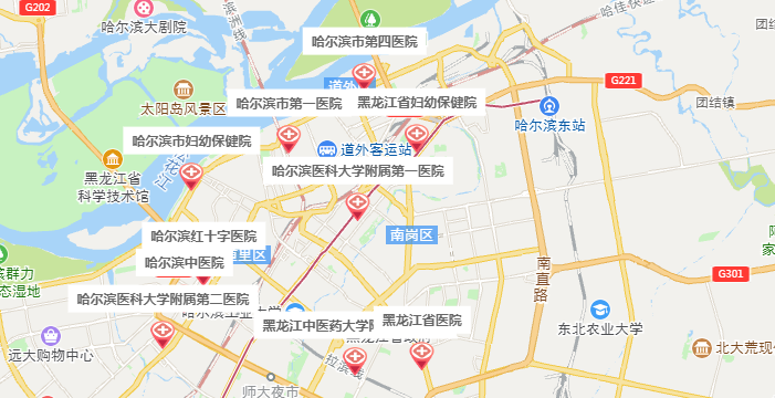 哈尔滨试管婴儿医院地图