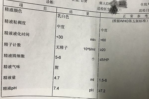 精液常规检查无精子症手术后怀孕