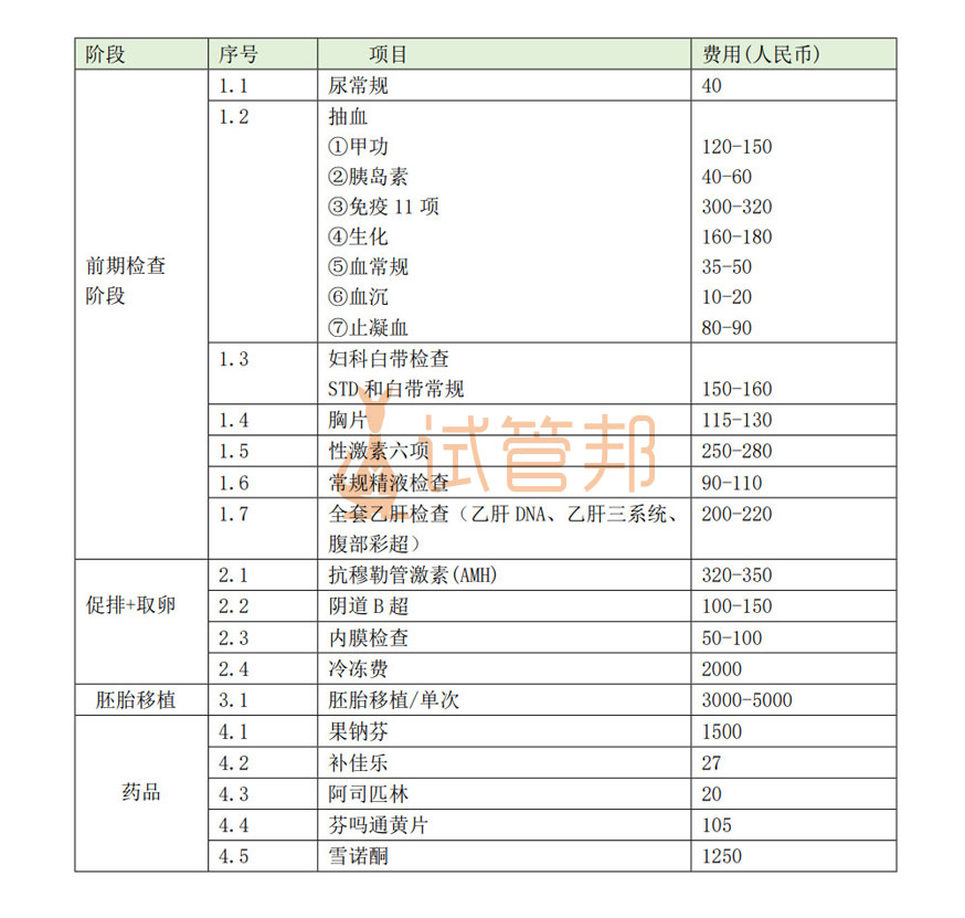 基础项目费用