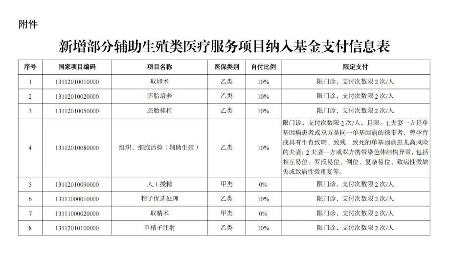 湖南省辅助生殖类医疗服务项目