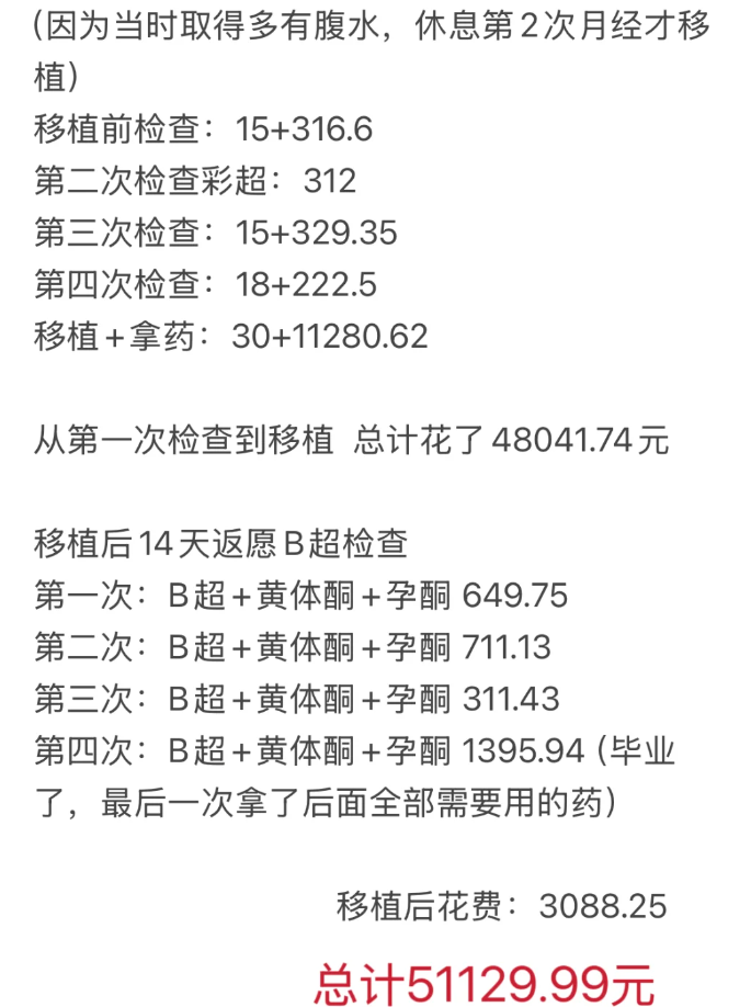 重庆做试管婴儿费用分享