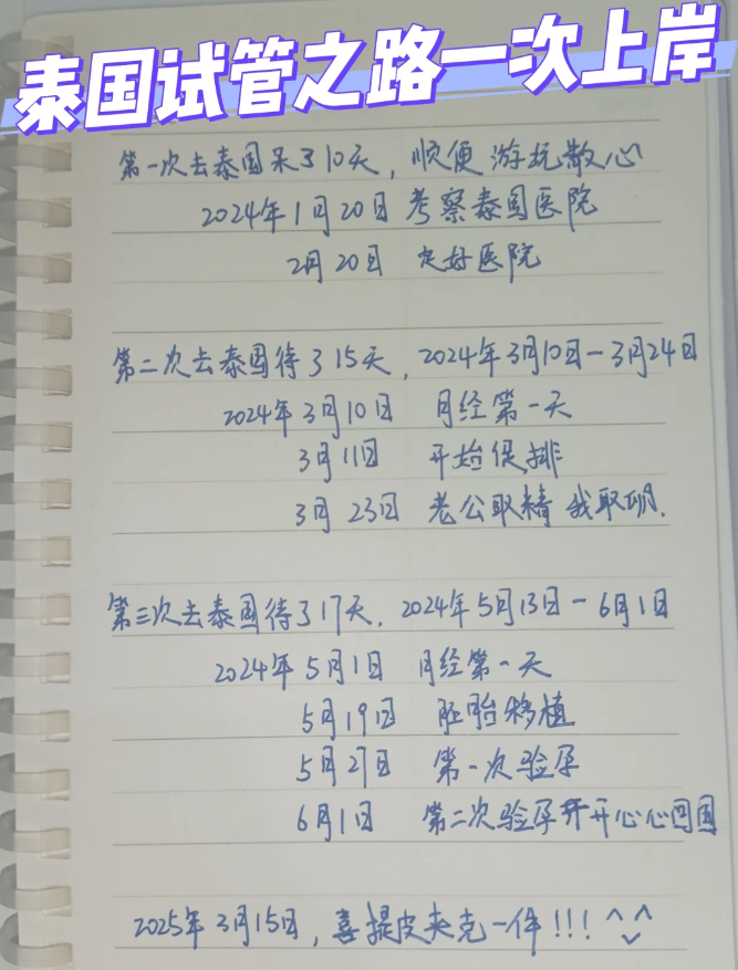 43岁花了10个到泰国做试管生娃了